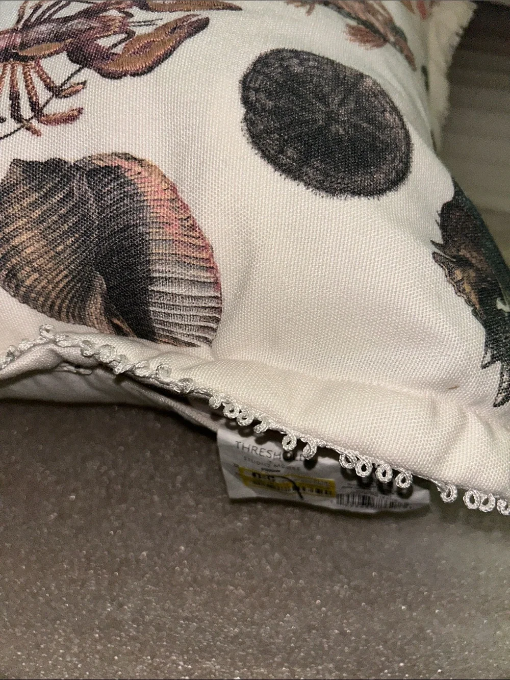 18” x 18” Sea Life Embroidered Flange Outdoor Pillow, Threshold W/ Studio McGee